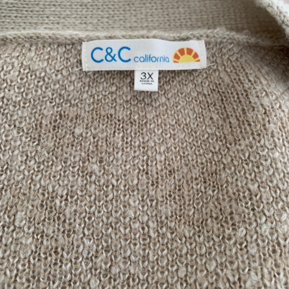 C&C California Plus Sized Leopard Print Cardigan sweater EUC - Picture 3 of 4